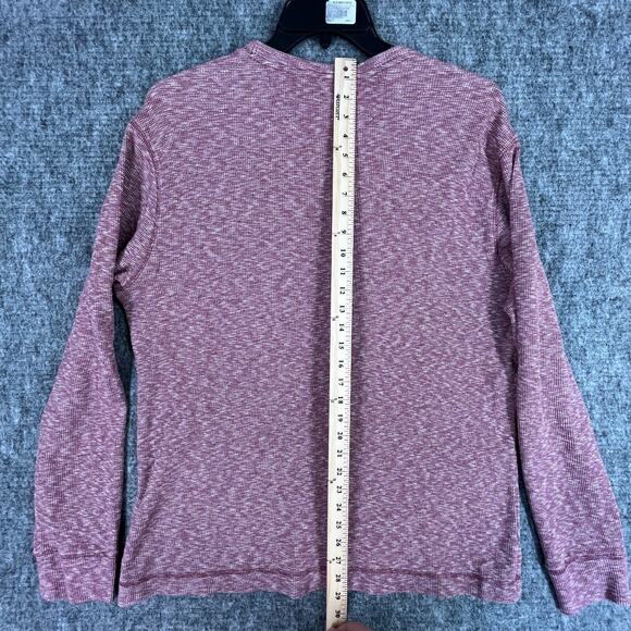 Banana Republic Shirt Mens Extra Large Red Waffle Knit Long Sleeve Crew Neck - Picture 6 of 7